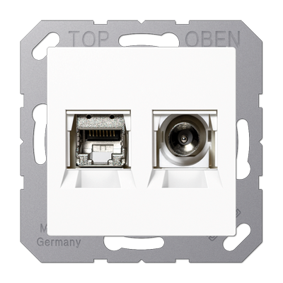 Розетка TV Tupe F+RJ45 Kat6