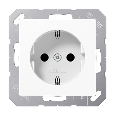 Розетка SCHUKO з захисними шторками SILVER PLUS