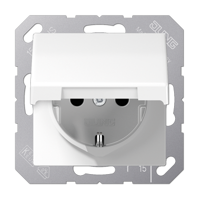 Розетка SCHUKO з кришкою SILVER PLUS