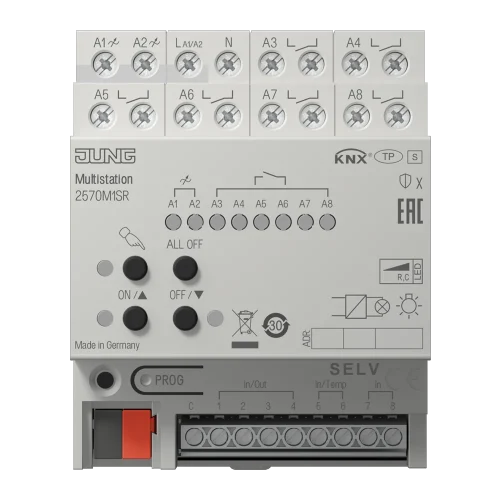 Мультистанція KNX, пристрій для монтажу на рейку, 4 рейкові блоки, Secure