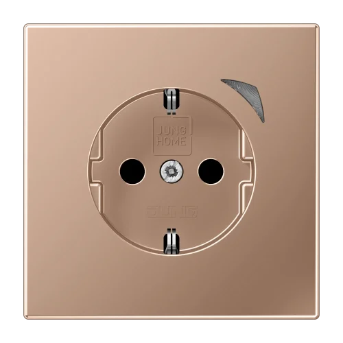 Розетка JUNG HOME SCHUKO® Energy, 16 A 250 V ~, з контрольною лампочкою, Safety Plus, серія LS, матова бронза